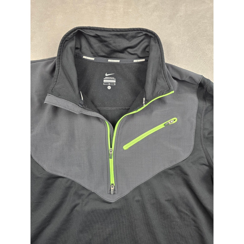 Nike Element Running Quarter Zip Mens Large Black Gray Pullover 502902-011